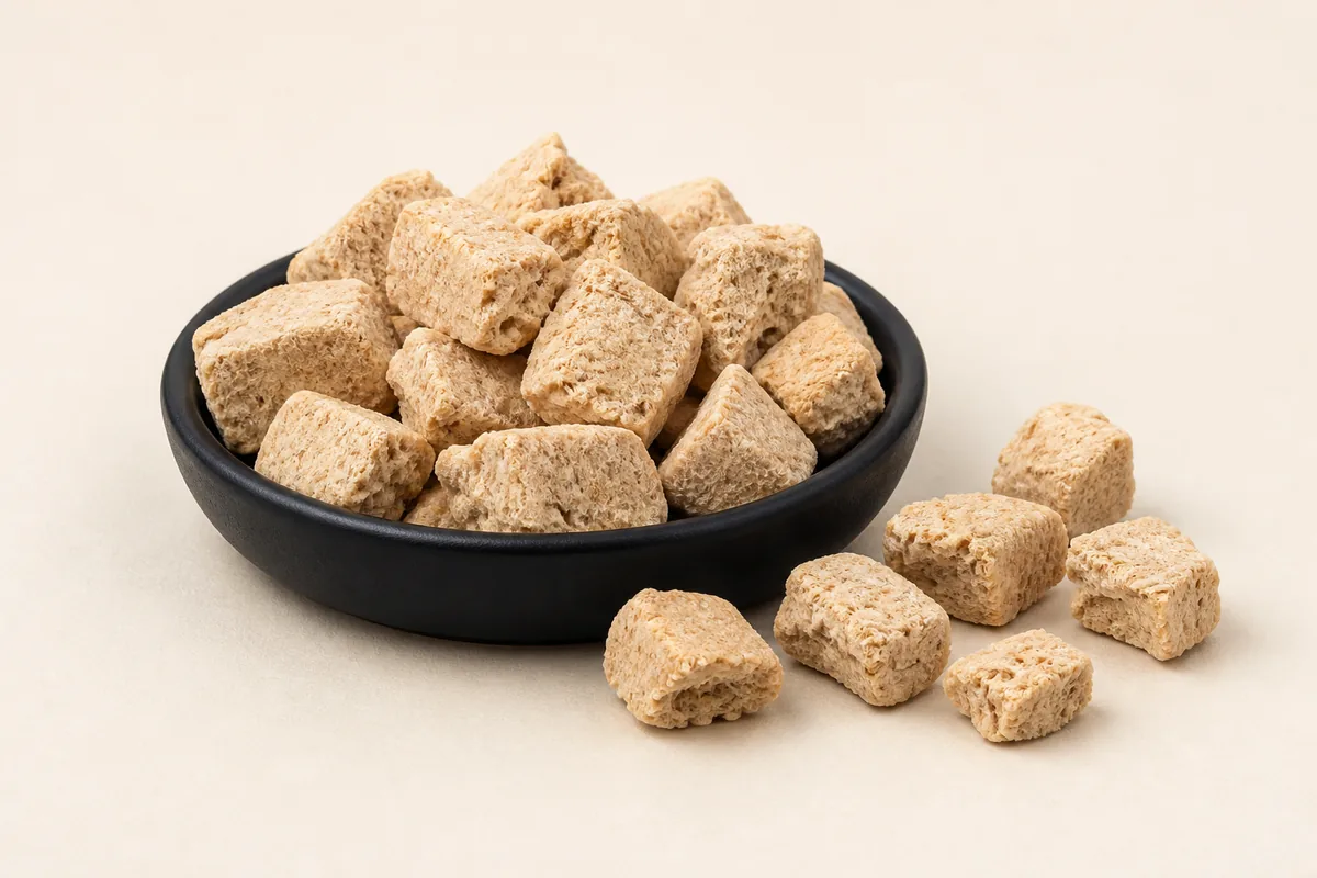 Freeze-dried pet food nuggets